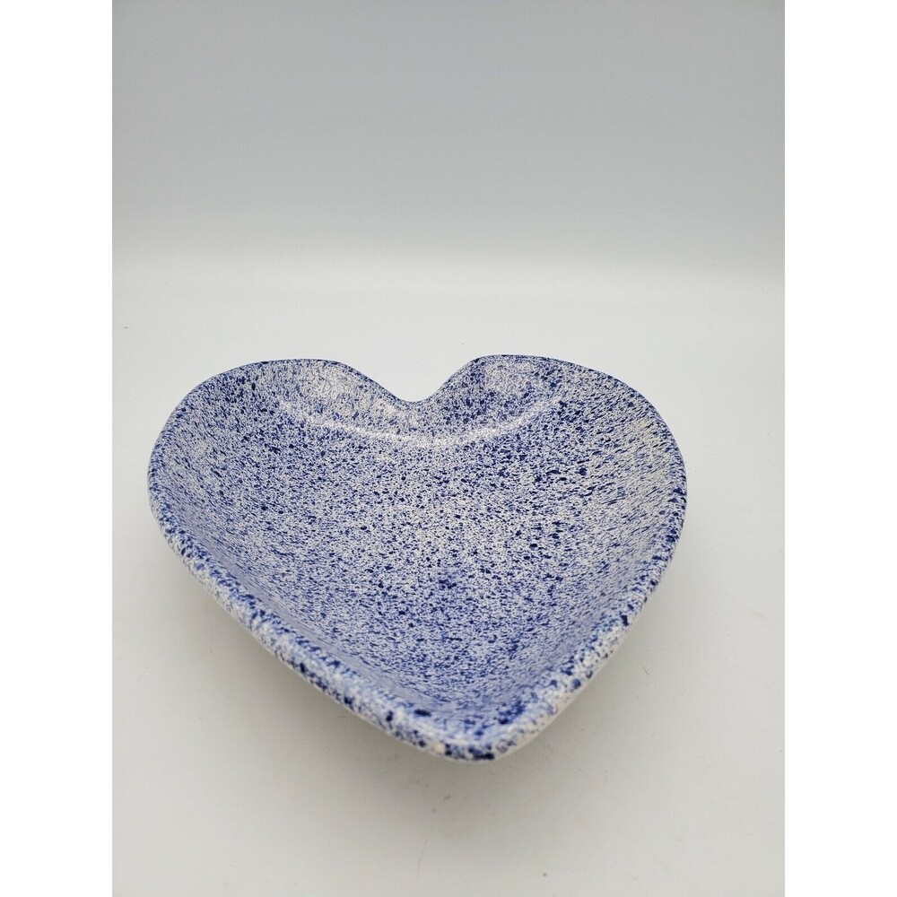 Heart Shaped Trinket Dish 956 GF Blue Speckled and Pink Speckled Portugul - Picture 8 of 12